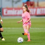 Maite Oroz, primera goleadora del Real Madrid Femenino en Valdebebas. Hizo el (1-0) en el minuto 44.