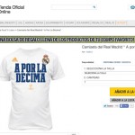Ya se puede comprar la camiseta » A por la décima» en la web oficial, realmadrid.com.
