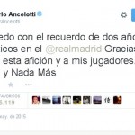 Ancelotti se despide del madridismo: «Dos años fantásticos; ¡Hala Madrid y nada más!»
