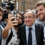 Florentino Pérez se dio un baño de madridismo a su llegada a Turín