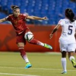 Vicky Losada, la primera jugadora de la roja girl en marca en un Mundial