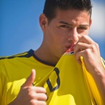 James apoya a Colombia en su partido ante Perú
