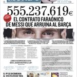 El Mundo: El Faraónico contrato que Messi firmó en 2017 ( más de 520 millones de Euros) y que ha arruinado al Barça.