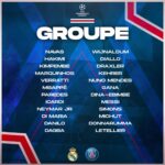 La convocatoria del PSG para medirse al Real Madrid. Mbappé, al frente del grupo.