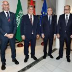 Florentino Pérez y Joan Laporta visitan la Embajada de España en Arabia Saudí