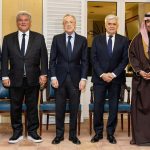 Florentino Pérez asiste al acto de recepción de la Embajada de España en Arabia Saudí