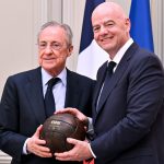 Florentino Pérez asiste al acto por el 120 aniversario de la FIFA