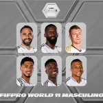 Rüdiger, Carvajal, Kroos, Bellingham, Vinicius y Mbappé, en el FIFPRO World 11 Masculino de 2024