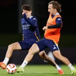 Último entrenamiento del Real Madrid antes de la final de la Supercopa de España